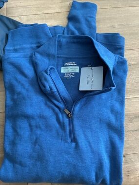 Joseph Abboud Men's Vibrant Blue Quarter-Zip Pullover